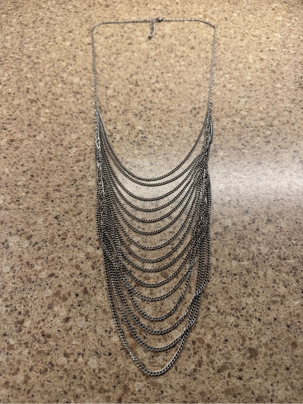 H&M Layered Silver Draped Chain Necklace